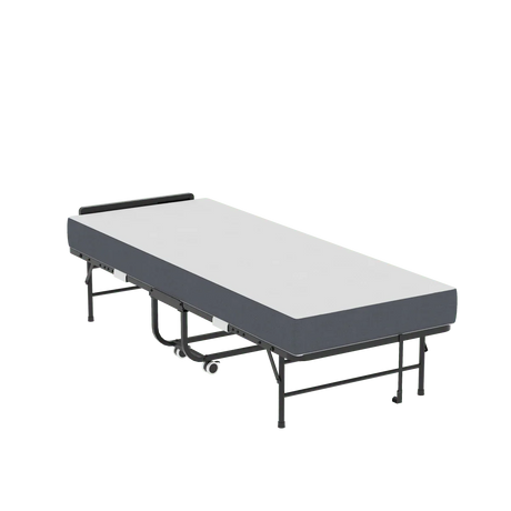 Twin Folding Bed Frame With Adjustable Headboard And 5-Inch Memory Foam Mattress - Omega Lifestyles