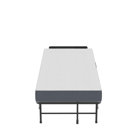 Twin Folding Bed Frame With Adjustable Headboard And 5-Inch Memory Foam Mattress - Omega Lifestyles