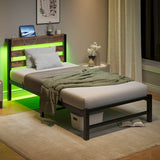 Twin Heavy Duty LED Platform Bed Frame With USB Charging - Serenova - Omega Lifestyles