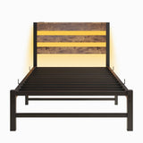 Twin Heavy Duty LED Platform Bed Frame With USB Charging - Serenova - Omega Lifestyles