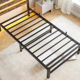 Twin Heavy Duty LED Platform Bed Frame With USB Charging - Serenova - Omega Lifestyles