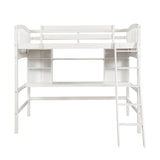 Twin Loft Bed With Desk Shelves And Solid Wood - Serenova - Omega Lifestyles