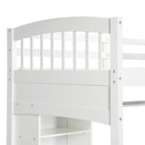 Twin Loft Bed With Desk Shelves And Solid Wood - Serenova - Omega Lifestyles