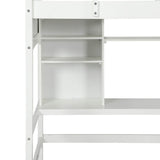 Twin Loft Bed With Desk Shelves And Solid Wood - Serenova - Omega Lifestyles