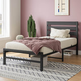 Twin Metal And Wood Platform Bed Frame With Storage - Serenova - Omega Lifestyles
