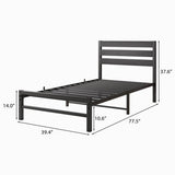 Twin Metal And Wood Platform Bed Frame With Storage - Serenova - Omega Lifestyles