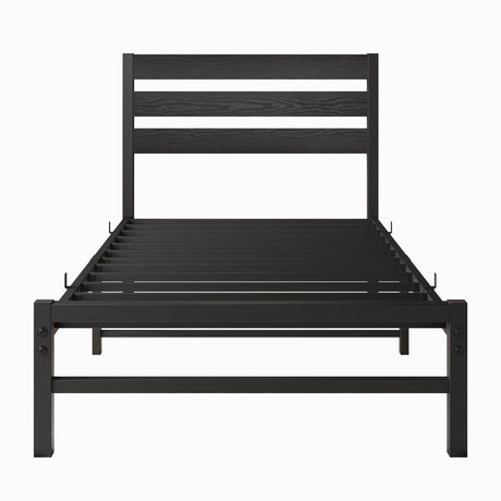 Twin Metal And Wood Platform Bed Frame With Storage - Serenova - Omega Lifestyles