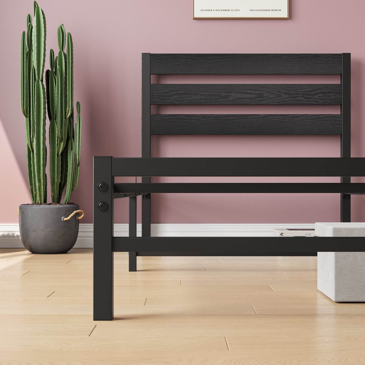 Twin Metal And Wood Platform Bed Frame With Storage - Serenova - Omega Lifestyles