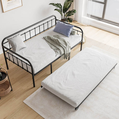 Twin Metal Frame Daybed With Trundle And Headboard - Serenova - Omega Lifestyles