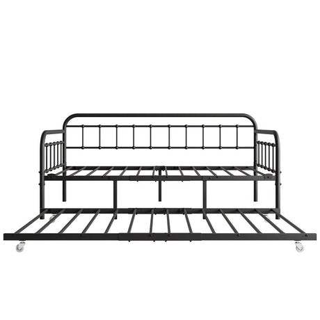 Twin Metal Frame Daybed With Trundle And Headboard - Serenova - Omega Lifestyles