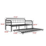 Twin Metal Frame Daybed With Trundle And Headboard - Serenova - Omega Lifestyles