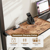 Twin Metal Loft Bed Frame With L-Shaped Desk And Charging - Omega Lifestyles