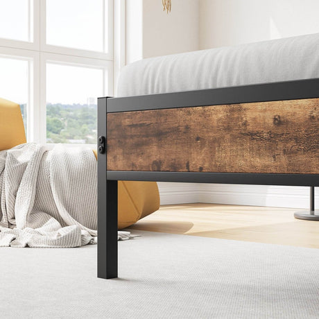 Twin Metal Wood Bed Frame With Storage Headboard - Serenova - Omega Lifestyles