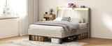 Twin Metal Wood Platform Bed Frame With Upholstered Headboard - Serenova - Omega Lifestyles