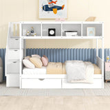 Twin Over Full Solid Wood Bunk Bed With Storage Staircase - Sleep Galleria
