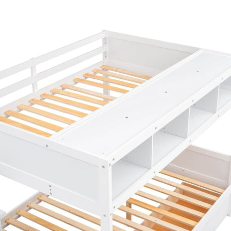 Twin Over Full Solid Wood Bunk Bed With Storage Staircase - Sleep Galleria