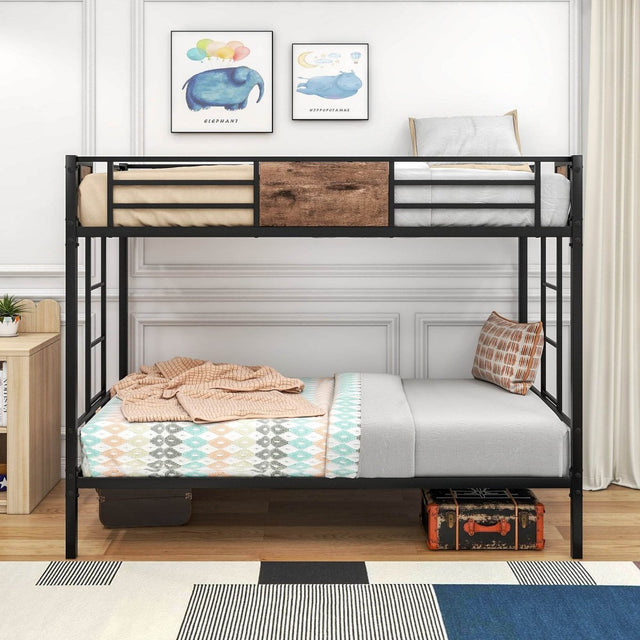 Twin Over Twin Heavy Duty Metal Bunk Bed Frame - Serenova - Omega Lifestyles