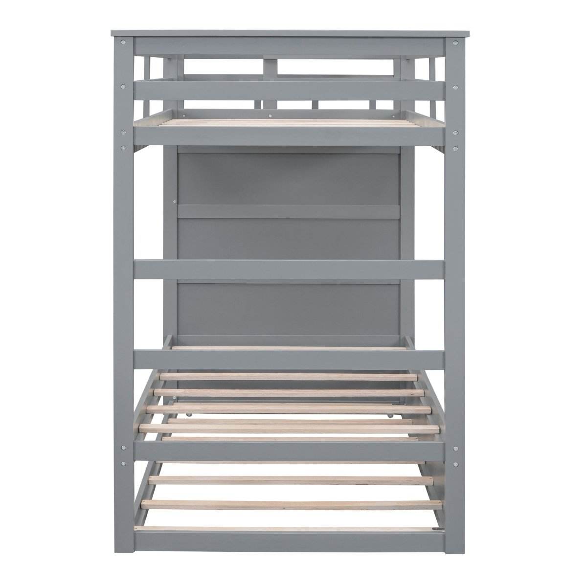 Twin-Over-Twin Solid Wood Bunk Bed With Trundle - Sleep Galleria