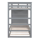 Twin-Over-Twin Solid Wood Bunk Bed With Trundle - Sleep Galleria