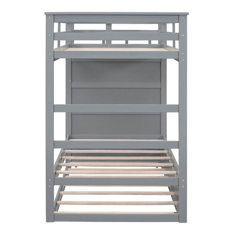 Twin-Over-Twin Solid Wood Bunk Bed With Trundle - Sleep Galleria