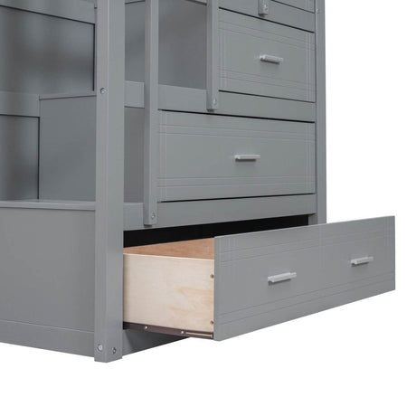 Twin-Over-Twin Solid Wood Bunk Bed With Trundle - Sleep Galleria