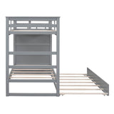 Twin-Over-Twin Solid Wood Bunk Bed With Trundle - Sleep Galleria