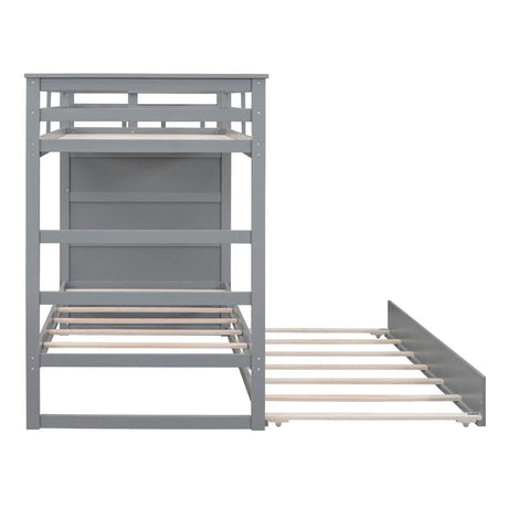 Twin-Over-Twin Solid Wood Bunk Bed With Trundle - Sleep Galleria