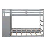 Twin-Over-Twin Solid Wood Bunk Bed With Trundle - Sleep Galleria