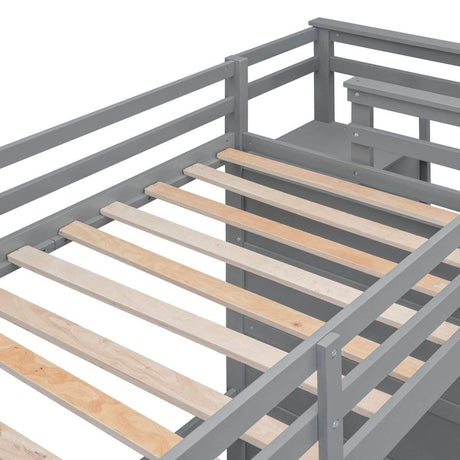 Twin-Over-Twin Solid Wood Bunk Bed With Trundle - Sleep Galleria