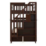 Twin - Over - Twin Solid Wood Stairway Bunk Bed With Trundle - Serenova - Omega Lifestyles