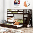 Twin - Over - Twin Solid Wood Stairway Bunk Bed With Trundle - Serenova - Omega Lifestyles
