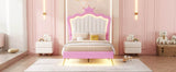 Twin Plush Upholstered Bed Frame With LED Lights - Serenova - Omega Lifestyles