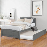 Twin Solid Pine Wood Platform Bed With Trundle - Serenova - Omega Lifestyles