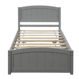 Twin Solid Pine Wood Platform Bed With Trundle - Serenova - Omega Lifestyles
