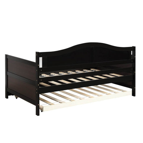 Twin Solid Wood Espresso Daybed With Trundle Bed Frame - Serenova - Omega Lifestyles