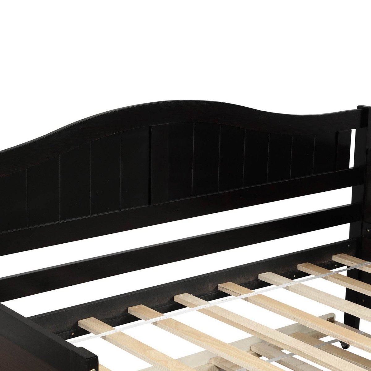 Twin Solid Wood Espresso Daybed With Trundle Bed Frame - Serenova - Omega Lifestyles