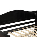 Twin Solid Wood Espresso Daybed With Trundle Bed Frame - Serenova - Omega Lifestyles