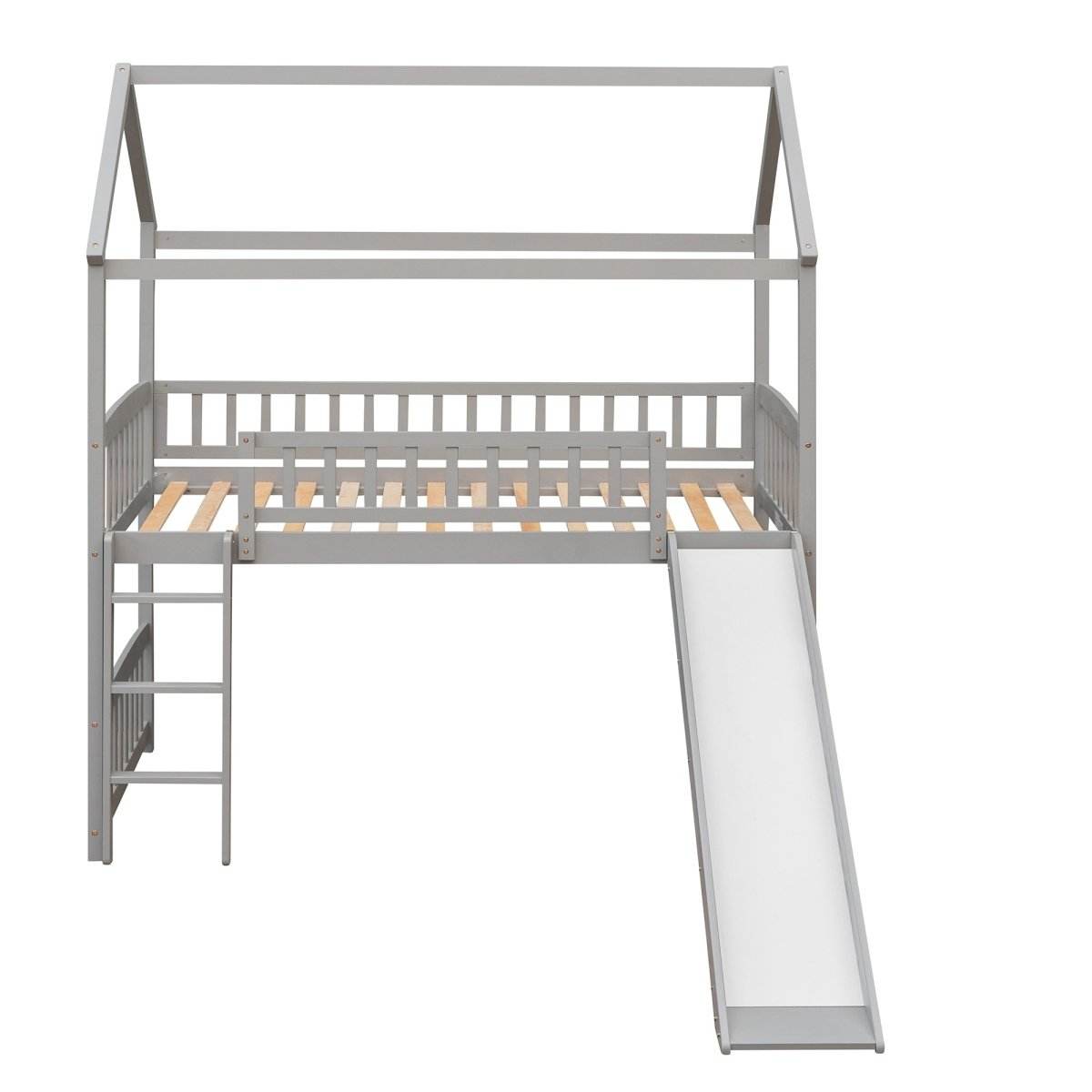 Twin Solid Wood Loft Bed With Slide - Sleep Galleria