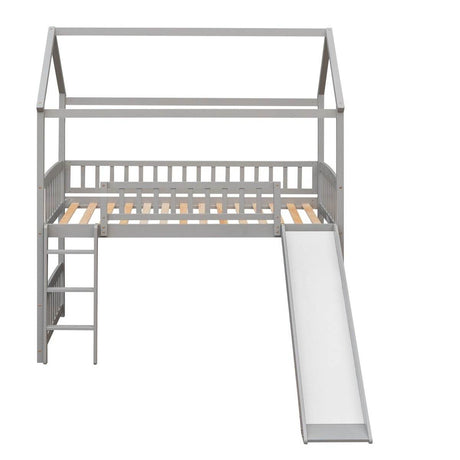 Twin Solid Wood Loft Bed With Slide - Sleep Galleria