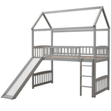 Twin Solid Wood Loft Bed With Slide - Sleep Galleria