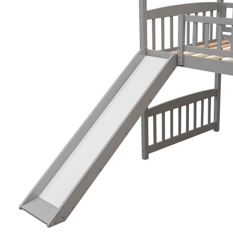 Twin Solid Wood Loft Bed With Slide - Sleep Galleria