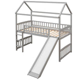 Twin Solid Wood Loft Bed With Slide - Sleep Galleria