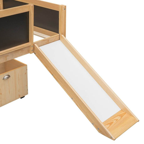 Twin Solid Wood Loft Bed With Storage Boxes - Sleep Galleria