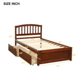 Twin Solid Wood Platform Bed Frame With Storage Drawers - Serenova - Omega Lifestyles