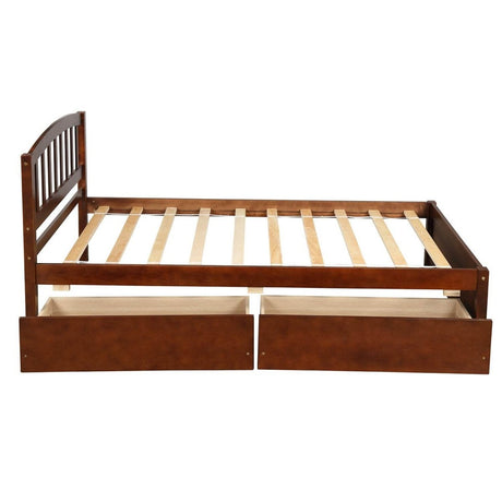 Twin Solid Wood Platform Bed Frame With Storage Drawers - Serenova - Omega Lifestyles
