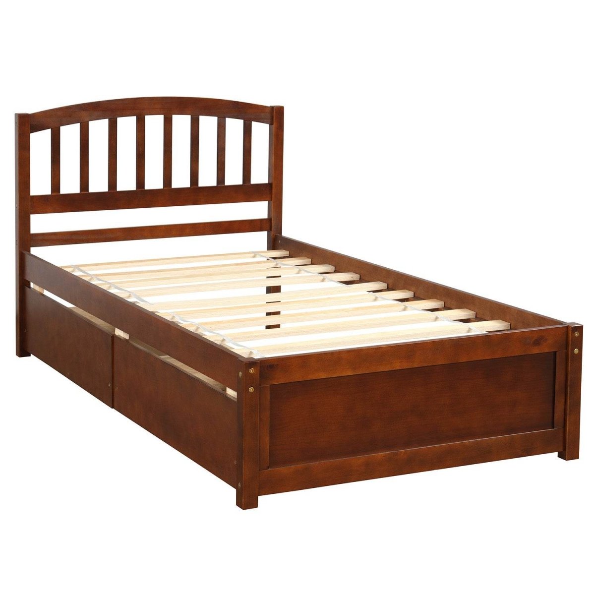 Twin Solid Wood Platform Bed Frame With Storage Drawers - Serenova - Omega Lifestyles