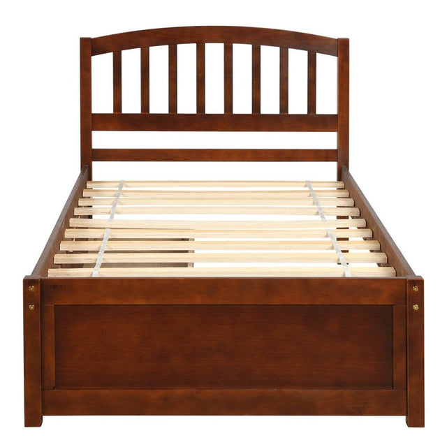 Twin Solid Wood Platform Bed Frame With Storage Drawers - Omega Lifestyles