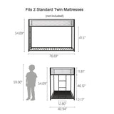 Twin Twin Metal Bunk Bed With Ladder And Guardrails - Serenova - Omega Lifestyles