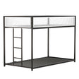 Twin Twin Metal Bunk Bed With Ladder And Guardrails - Serenova - Omega Lifestyles