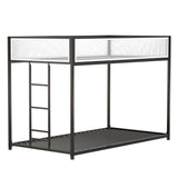 Twin Twin Metal Bunk Bed With Ladder And Guardrails - Serenova - Omega Lifestyles
